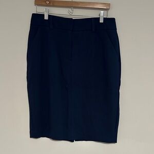LOFT Curvy Pencil Skirt, Blue, Size 12